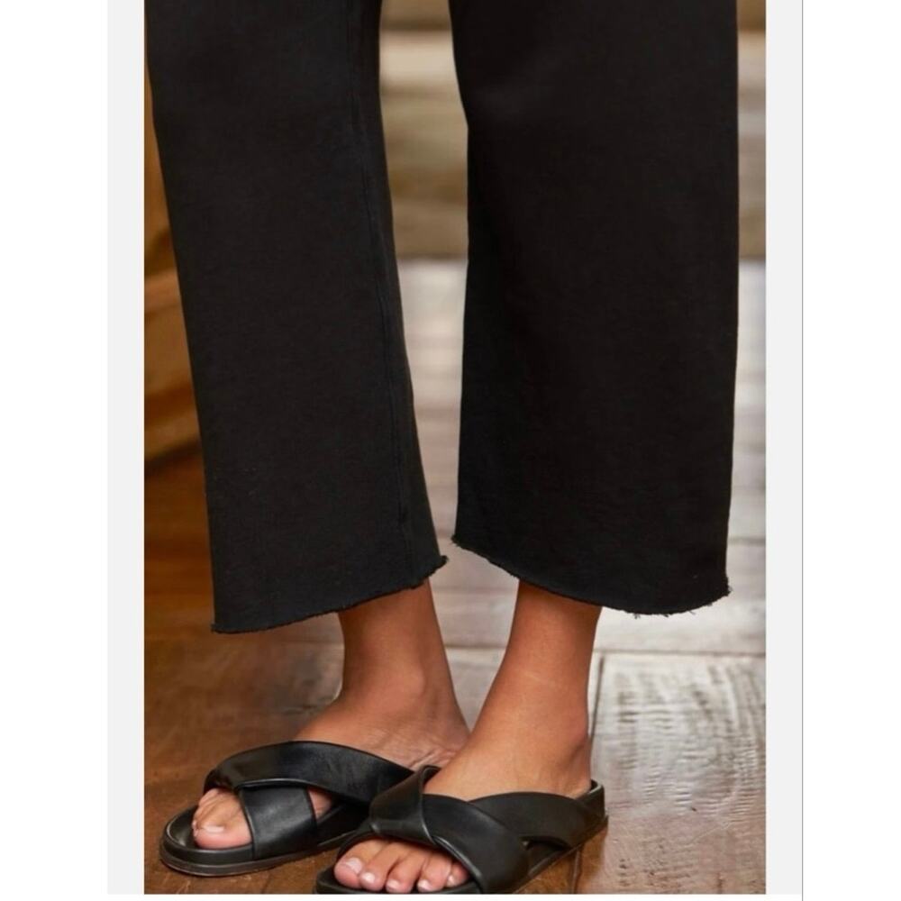 NWOT Frank & Eileen Catherine Triple Fleece Cropped Sweatpants in Black SZ M - Picture 3 of 6